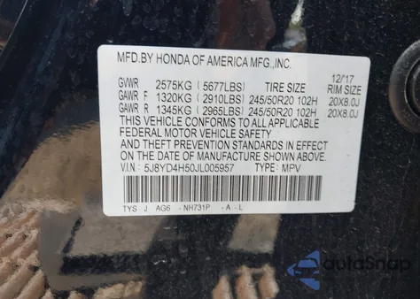 2018 Acura Mdx Technology Package Acurawatch Plus Pkg z USA, uszkodzony, nr VIN 5J8YD4H50JL005957